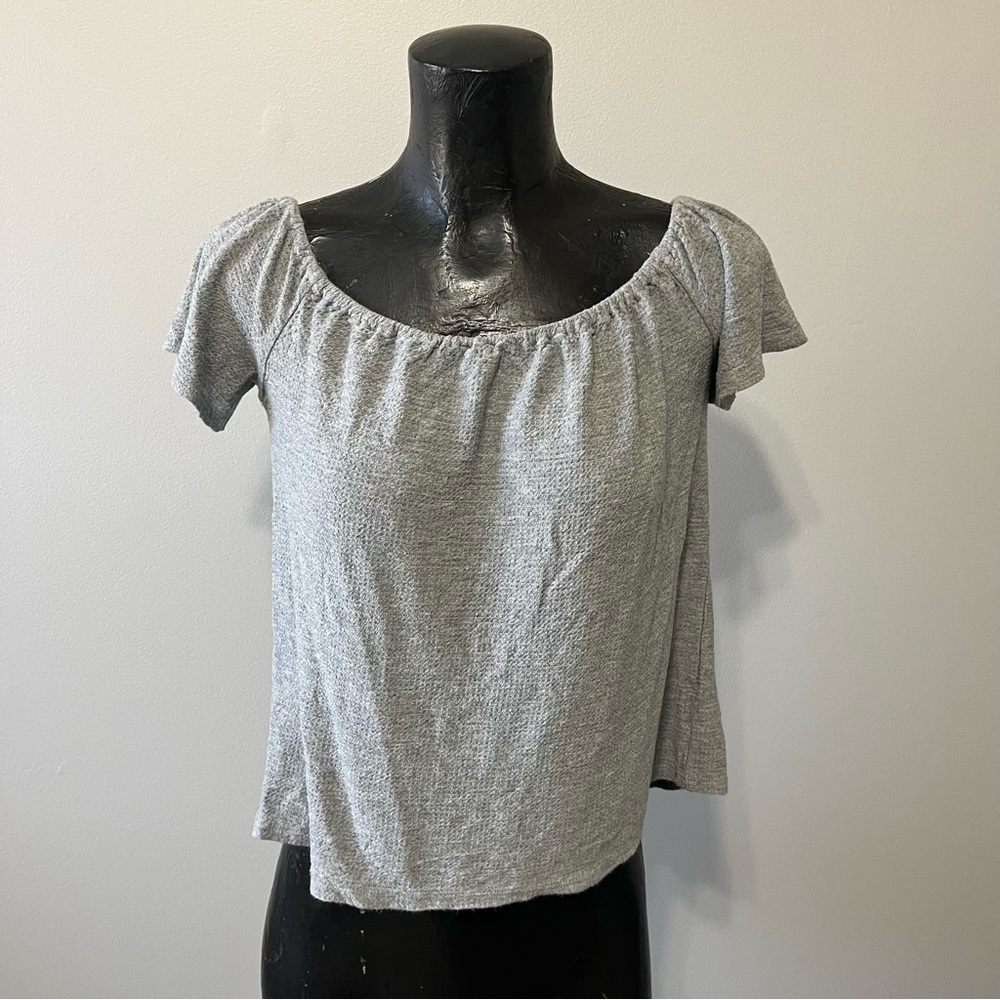 Gray Off The Shoulder Women's Top